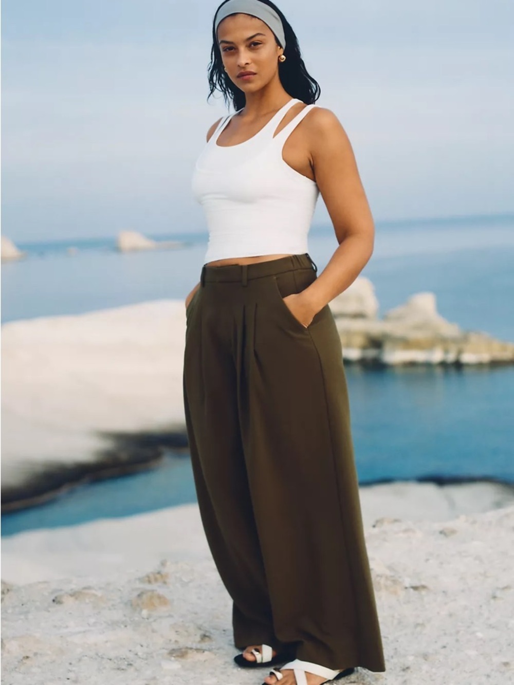 NWT Anthropologie $148 The Avery Wide-Leg Pleated Trousers by Maeve Size XLP - Picture 5 of 11